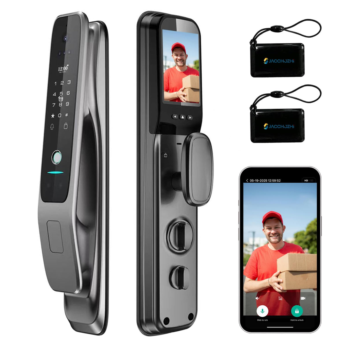 3D Face Recognition Smart Lock with Camera & Doorbell