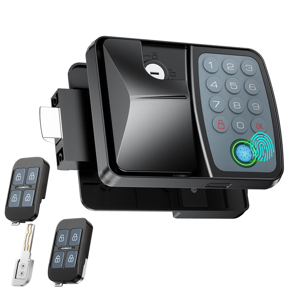 RV Door Lock with Fingerprint Unlock and 0–9 Numeric Keypad