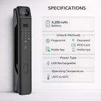 3D Face Recognition Smart Door Lock with Video Intercom, Biometric Palm Vein & Fingerprint Keyless Entry, 1080P HD Camera, Tuya App Control, Alexa Compatible, IP65 Waterproof, 5 Ways to Unlock
