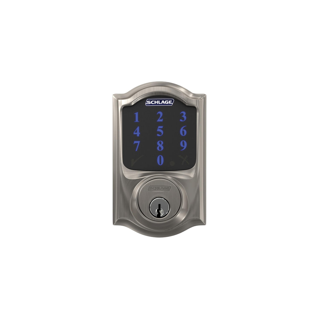 Schlage Connect Smart Deadbolt Lock with Camelot Trim, Satin Nickel