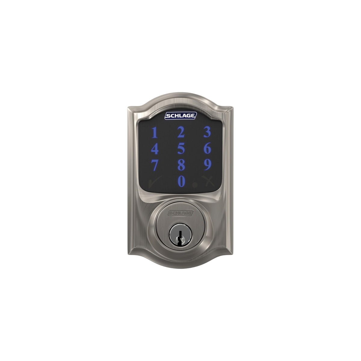 Schlage Connect Smart Deadbolt Lock with Camelot Trim, Satin Nickel