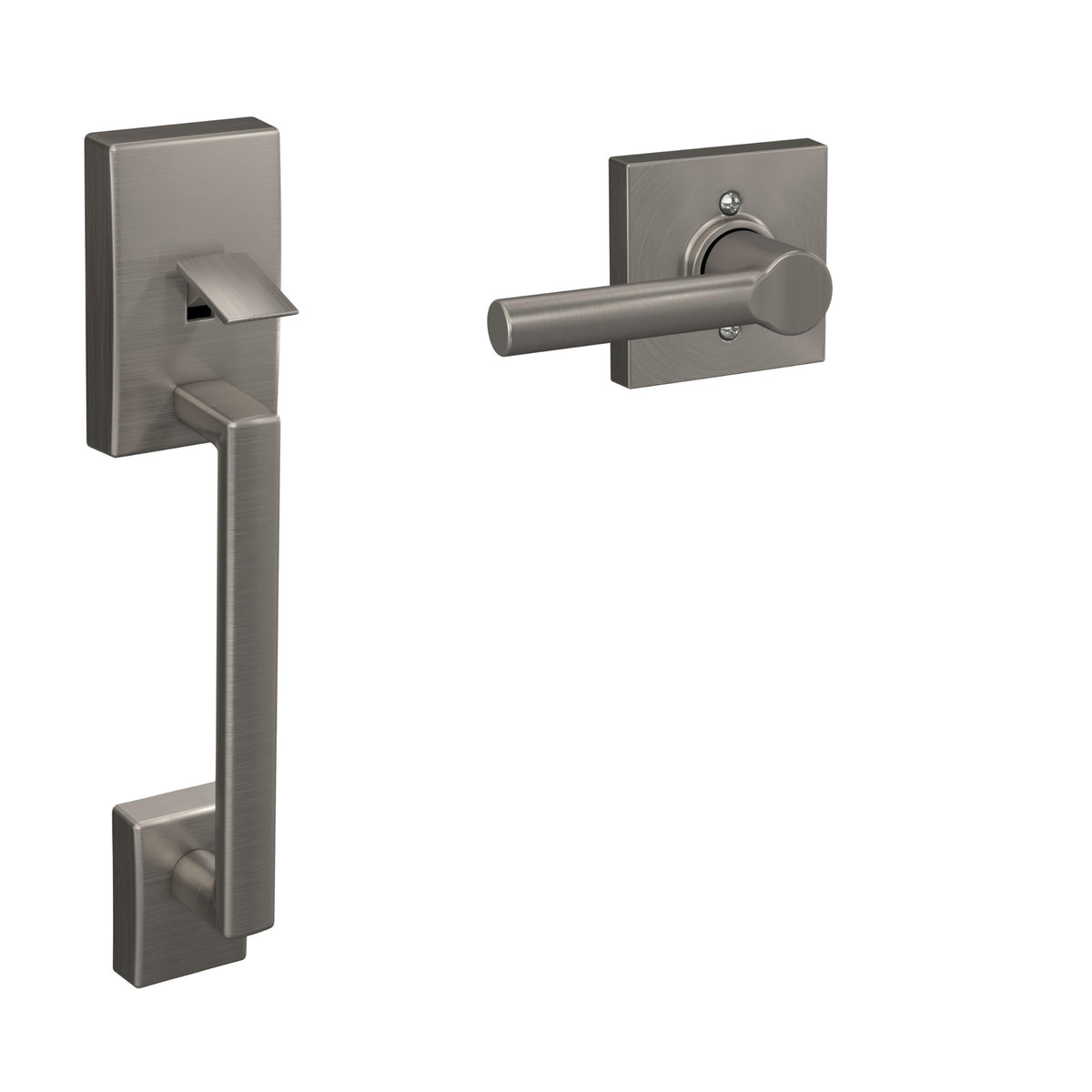 SCHLAGE Century Lower Half Entry Handleset, Latitude Lever, Matte Black