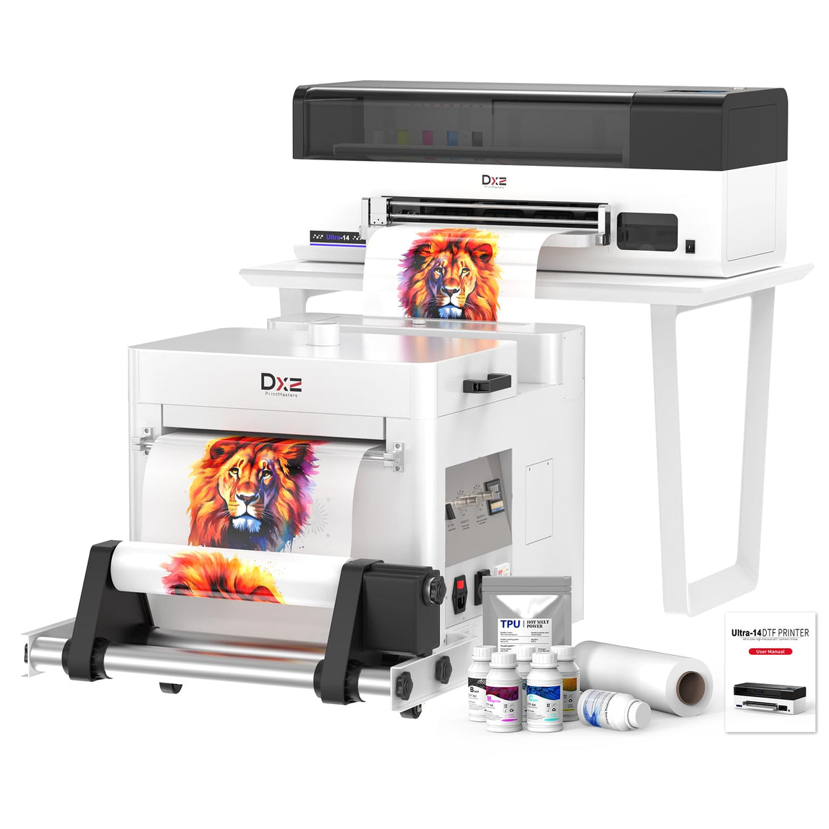 DXZ 2026 14'' A3 DTF Printer with i3200 Printhead, 3X Faster High-Speed DTF Machine, A3 Print in 2 Minutes, 720×3660 DPI, White Ink Circulation System, 24/7 Auto-Maintenance, 2-Year Ink Included
