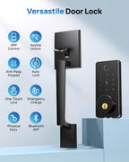 BlackSmith WiFi Smart Door Locks for Front Door Set 0.1s Unlock Keyless Entry Door Lock with Front Door Handle, APP Remote Control, Easy Installation for Hotels, Vacation Rental Homes, Property