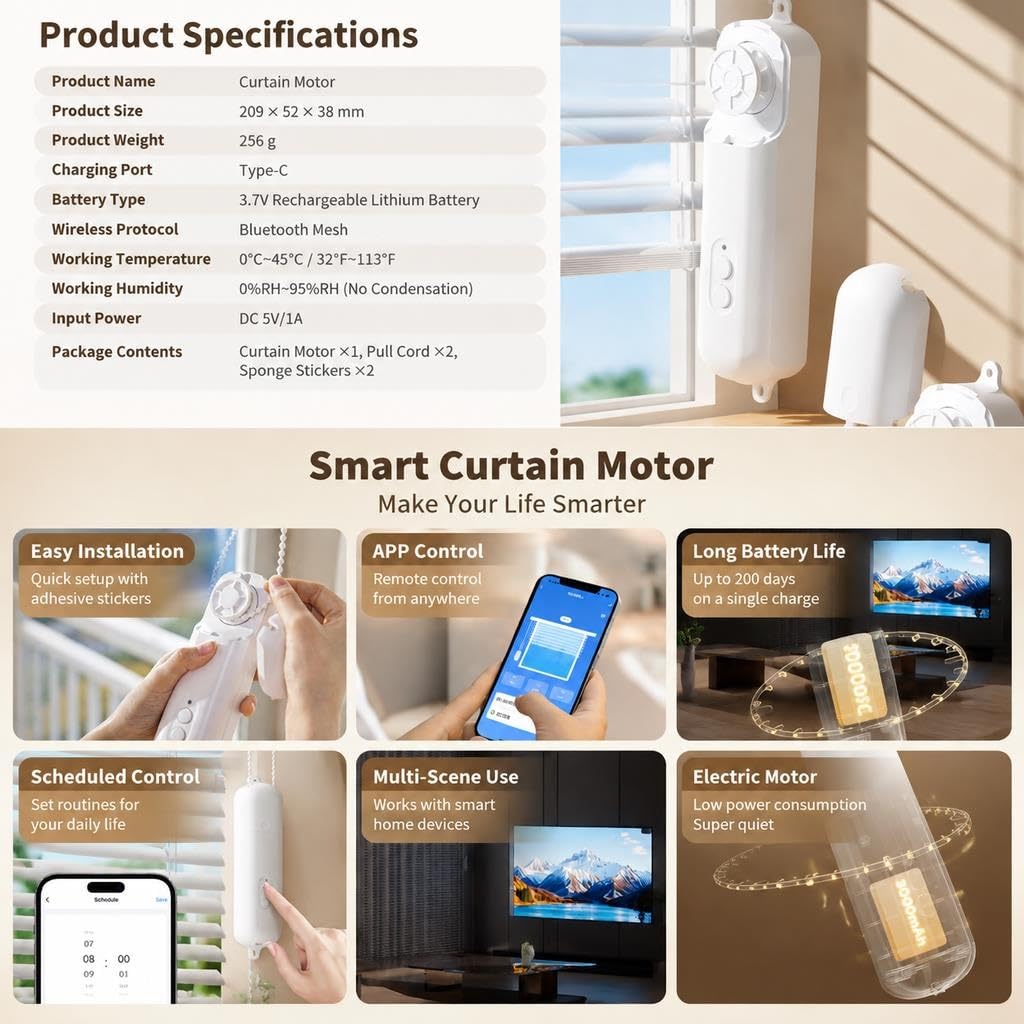 Smart Curtain Motor Slide-Out Remote Opener