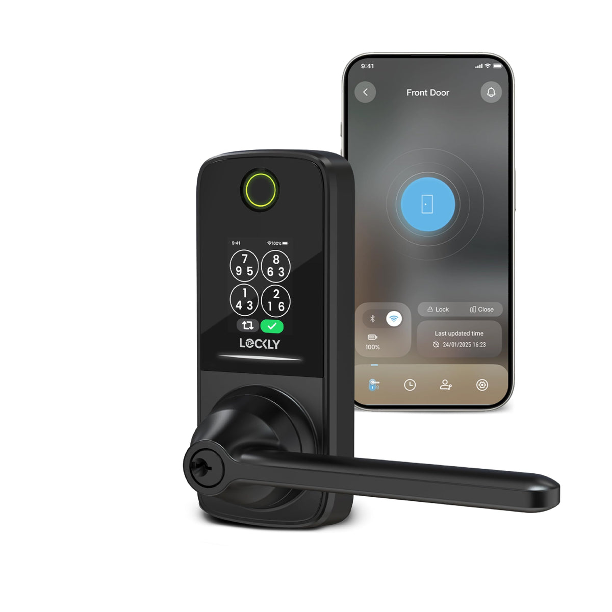 Lockly Secure Pro Latest Smart Lock with Handle - AI Biometric Fingerprint