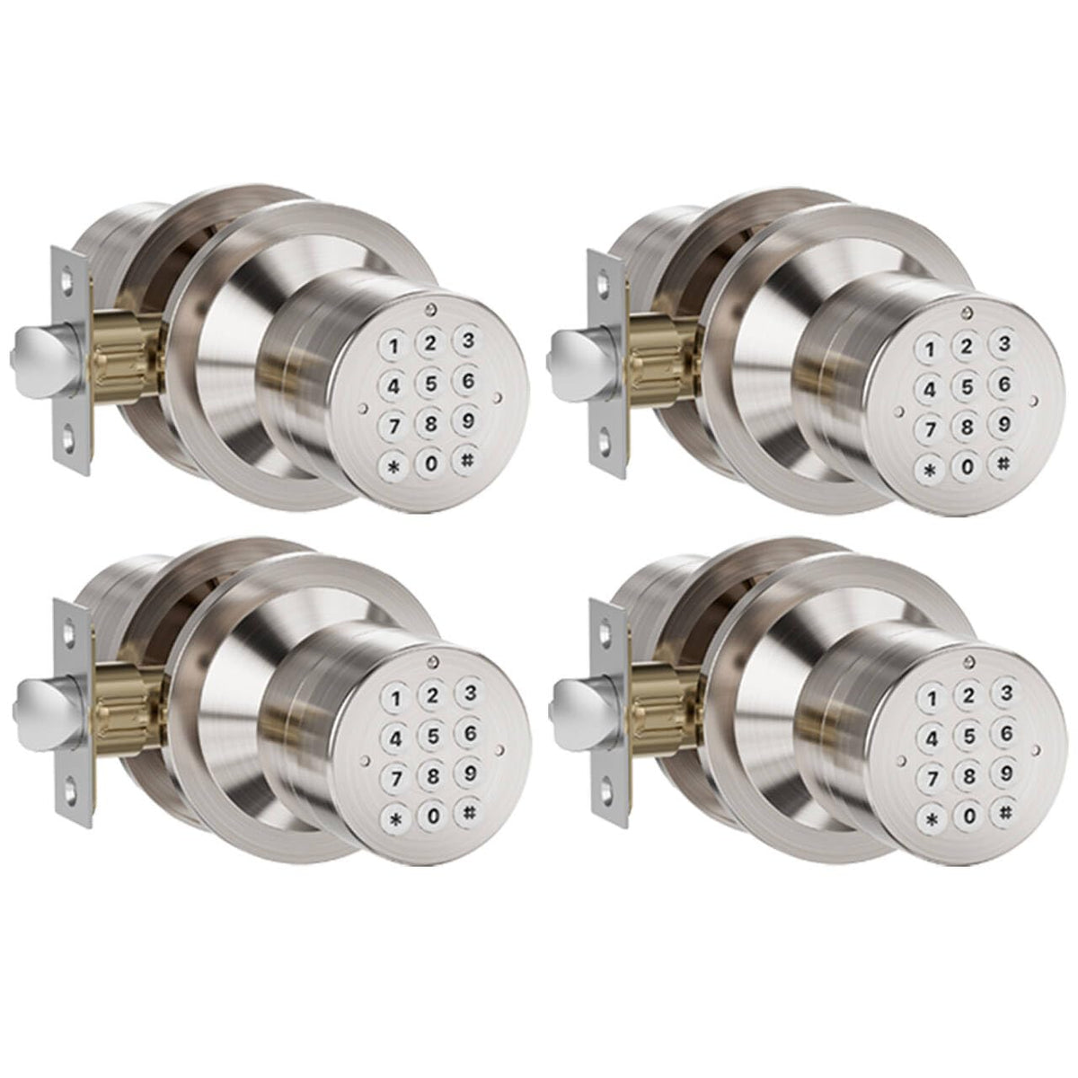 Keyless Entry Lock with Code Door Knob with Keypad Oil Rubbed Bronze 4Pack