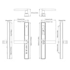 Fingerprint Smart Lock, Keyless Entry Door Lock with Handle, TY APP Fingerprint Password Card Mechanical Key 5 Unlocking Methods Aluminum Alloy Door for 40-120mm Thickness (Silver)