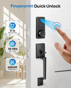 BlackSmith WiFi Smart Door Locks for Front Door Set 0.1s Unlock Keyless Entry Door Lock with Front Door Handle, APP Remote Control, Easy Installation for Hotels, Vacation Rental Homes, Property