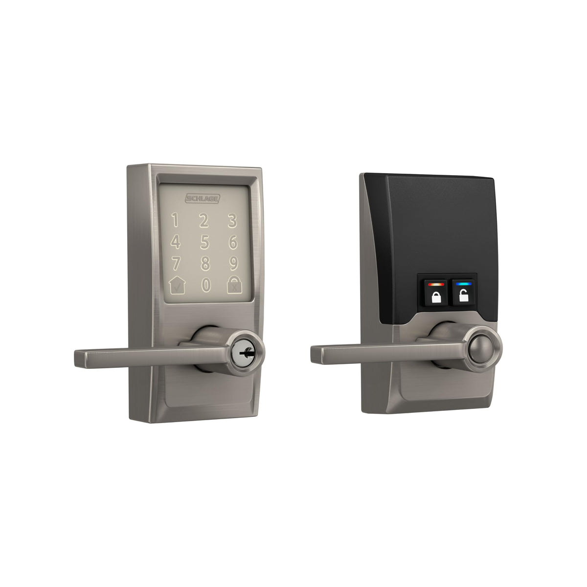 Schlage Encode Smart WiFi Lock, Lever Handle, Century Trim, Matte Black