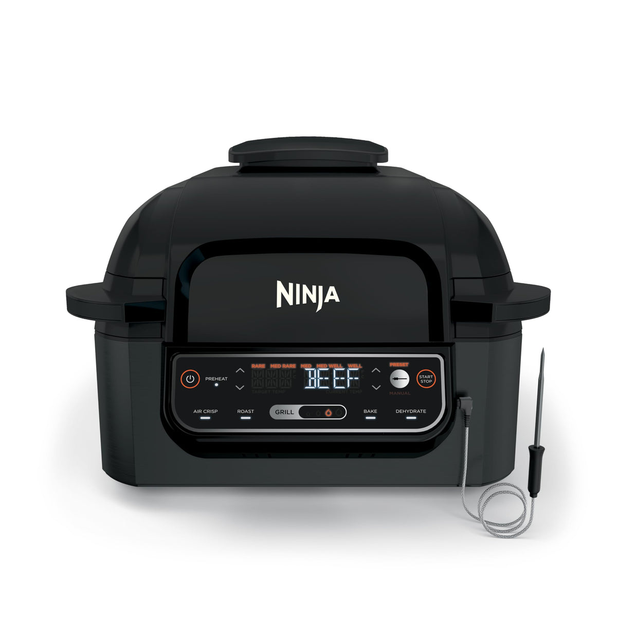 Ninja Foodi Smart 6-in-1 Indoor Grill & Air Fryer, 4 Qt, Black/Grey, FG551