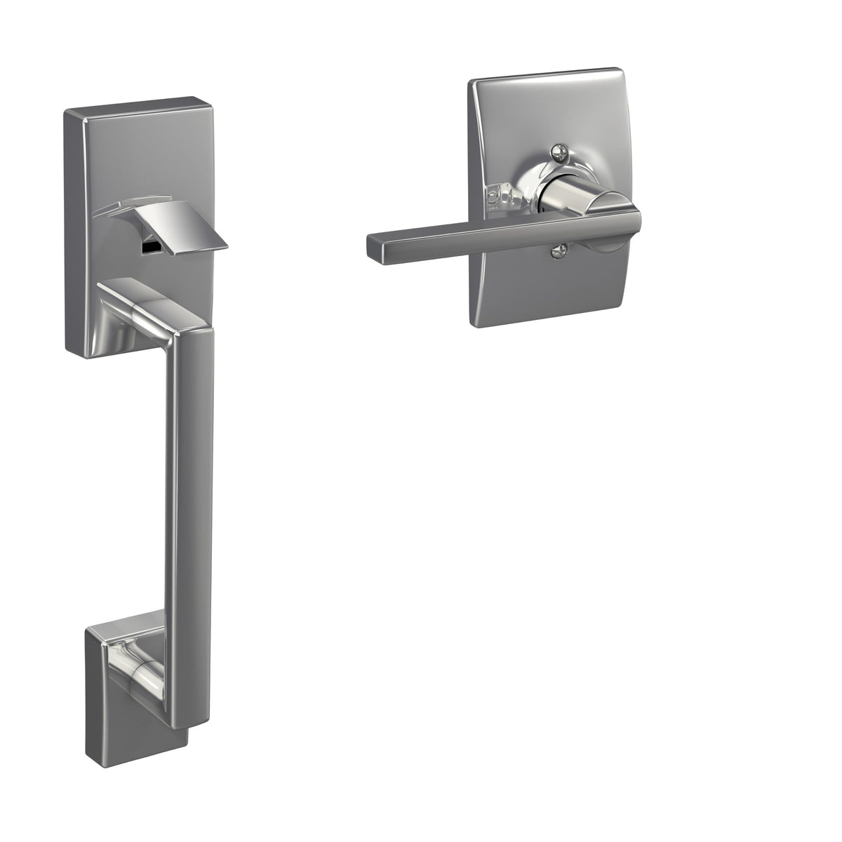 SCHLAGE Century Lower Half Entry Handleset, Latitude Lever, Matte Black