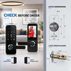 3D Face Recognition Smart Door Lock with HD Camera: Keyless Entry, Fingerprint, Passcode, IC Card, Key, Tuya App, Doorbell, Auto-Lock Deadbolt for Front Door, DIY Installation