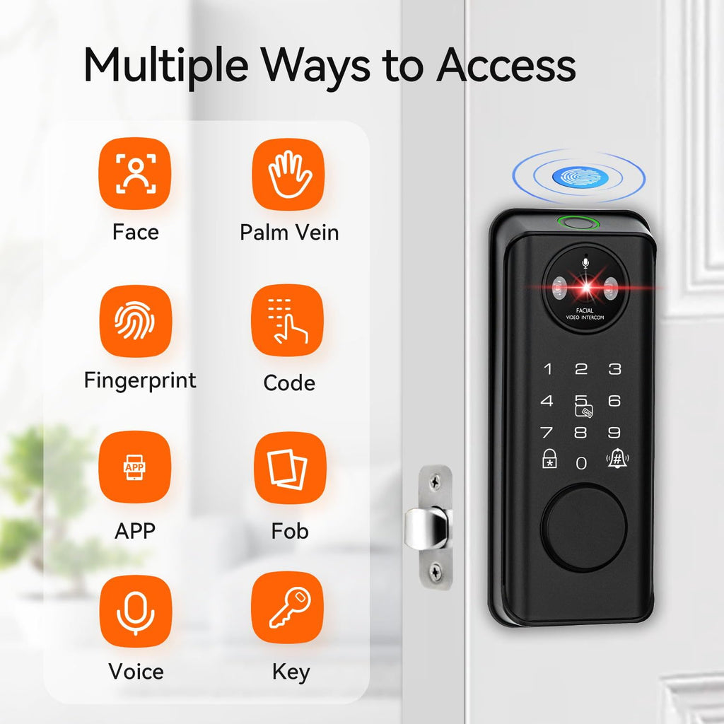 3D Face Recognition Smart Lock with Camera, Tuya APP Remote Control