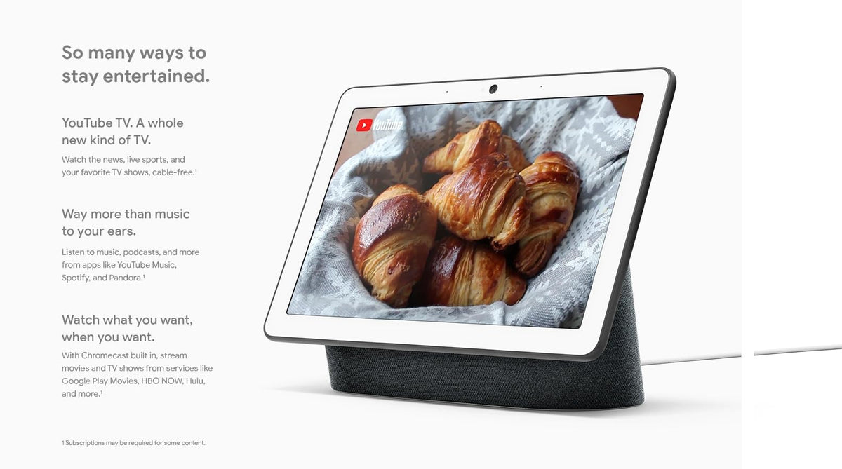 Google Nest Hub Max 10" Smart Display with Google Assistant - Chalk