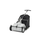Dapper Supply 26-Inch Push Lawn Sweeper, Grass, Lawn and Leaf Cleanup Collector with Large 7 cu. ft. Hopper Bag, and Dual Spinning Brushes, Grey