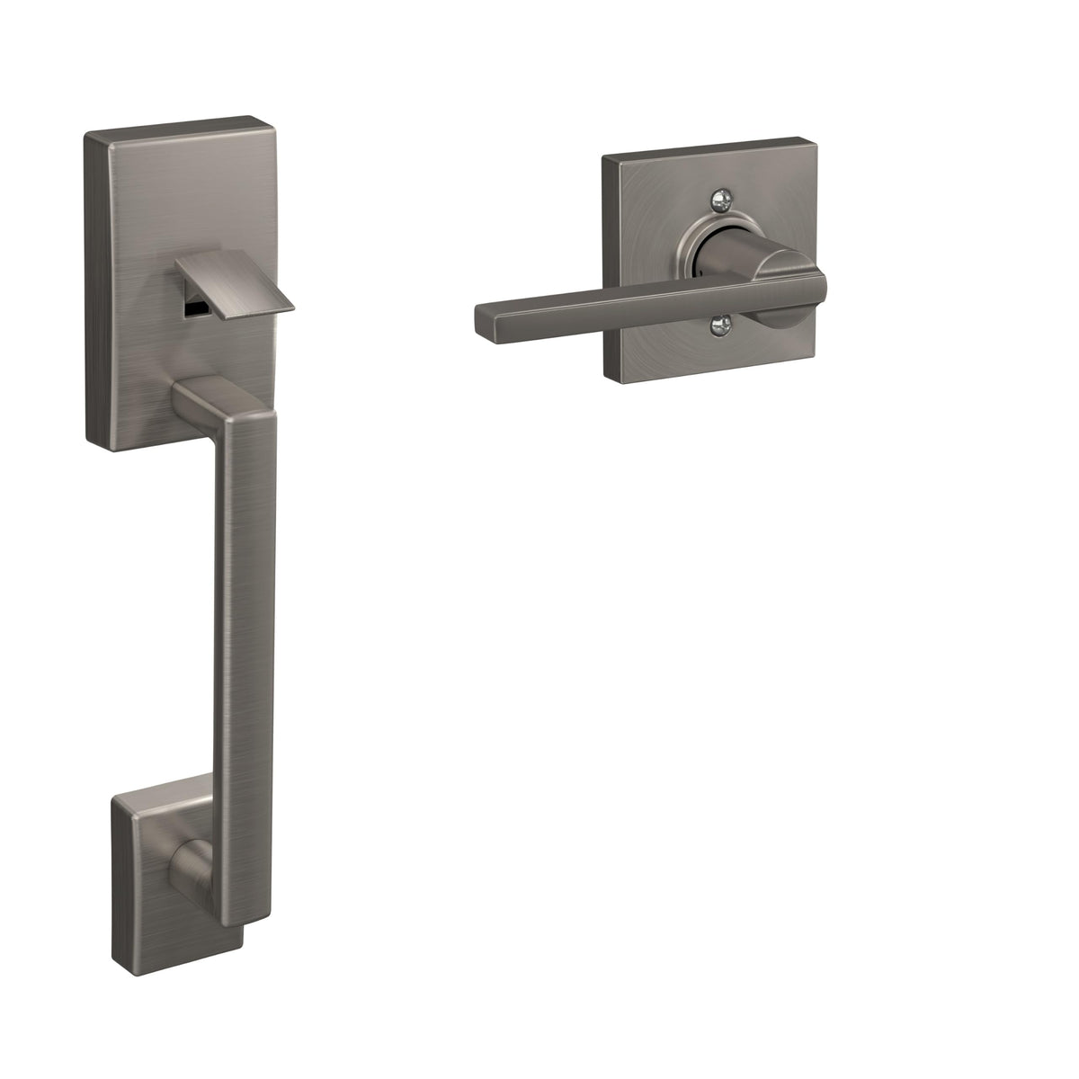 SCHLAGE Century Lower Half Entry Handleset, Latitude Lever, Matte Black