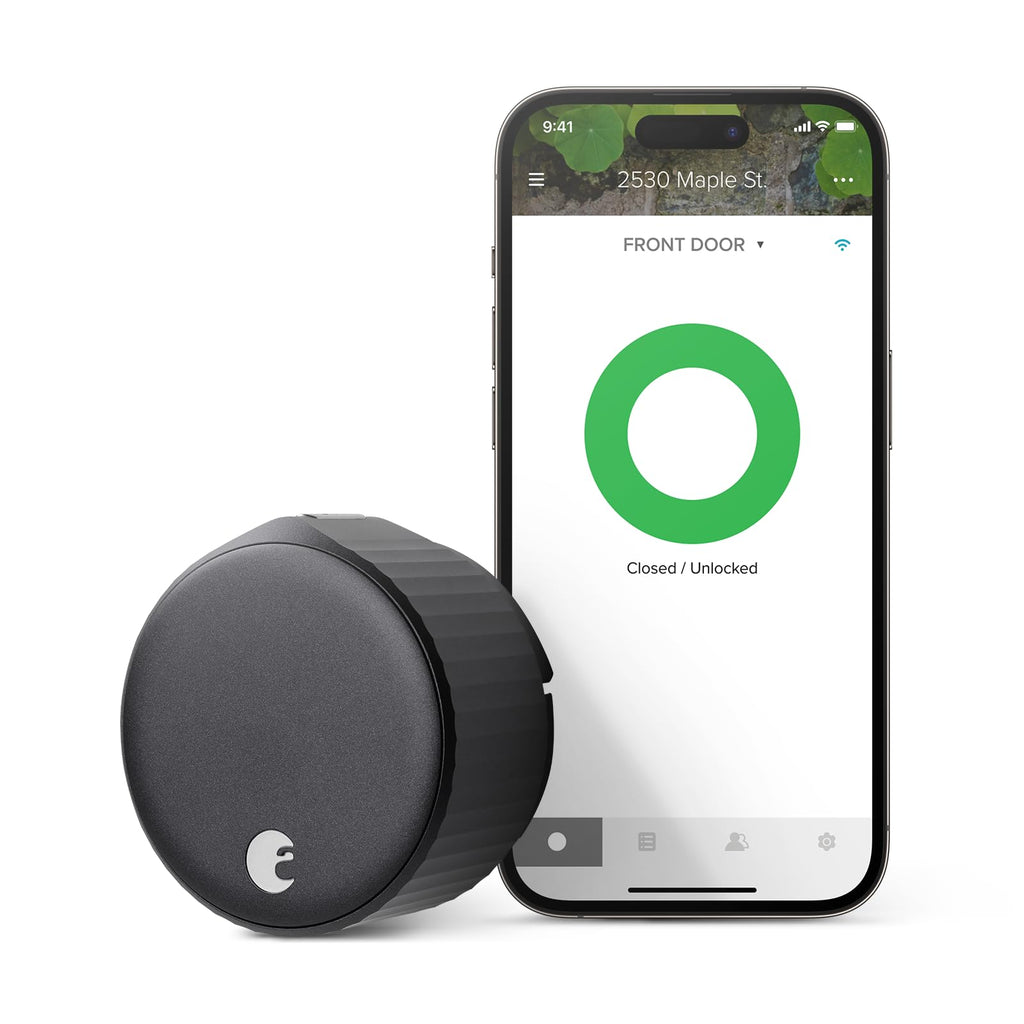 August Home, Silver Wi-Fi Connected Smart Keyless Entry Door Lock, Electronic Door Lock Fits Your Existing Deadbolt in Minutes, ‎ ‎AUG-SL05-M01-S01