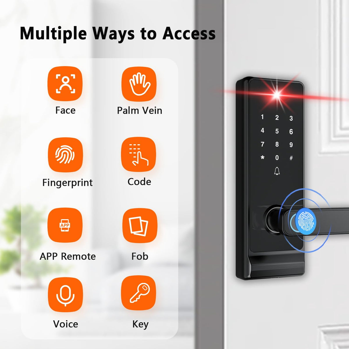 3D Face Recognition Smart Lock with Camera and Handle