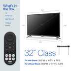 ONN Smart TV 32" Powered by VIZIO Technology Class 720p HD, Works with Apple Home, Amazon Alexa, and Google Home, DTS:X and DTS: Virtual X, 60Hz Refresh Rate, Bluetooth Capable - 32S2V1 (Renewed)