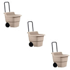 Suncast 2-Pack Multipurpose Rolling Lawn and Garden Utility Cart, 15 Gallon, Taupe - Outdoor Storage Carts with Wheels - Gardening Accessories, Tools, and Equipment