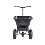 VEVOR Broadcast Spreader 130 lbs Capacity Hopper Walk-Behind Push Spreader | for Lawn & Garden Care, 12 ft Spreading Width, 13" All-Terrain Tires, Adjustable Flow Control for Fertilizer Seed Ice Melt