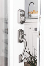 SCHLAGE FE365-CAM-GEO Camelot Electronic Handleset with Georgian Knob