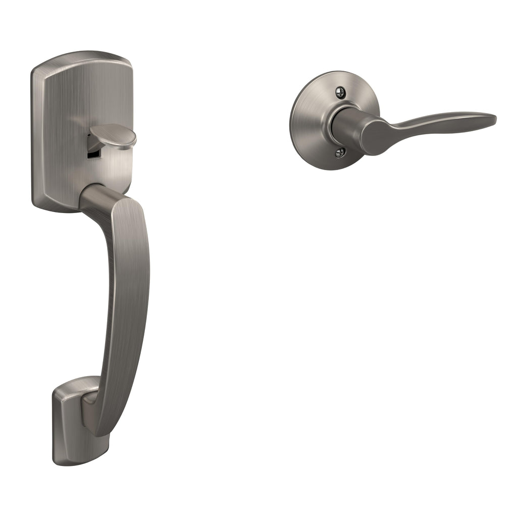 Schlage Greenwich Entry Handleset, Right Hand Delfayo Lever, Matte Black