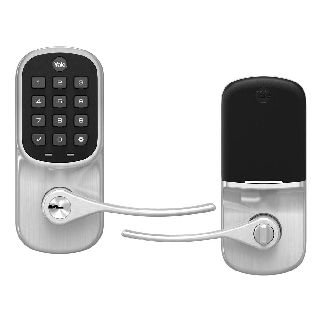 Yale WiFi Smart Lock with Handle & Keypad, Keyless Entry, Satin Nickel