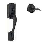 SCHLAGE Camelot Entry Handleset, Right Hand Accent Lever, Aged Bronze