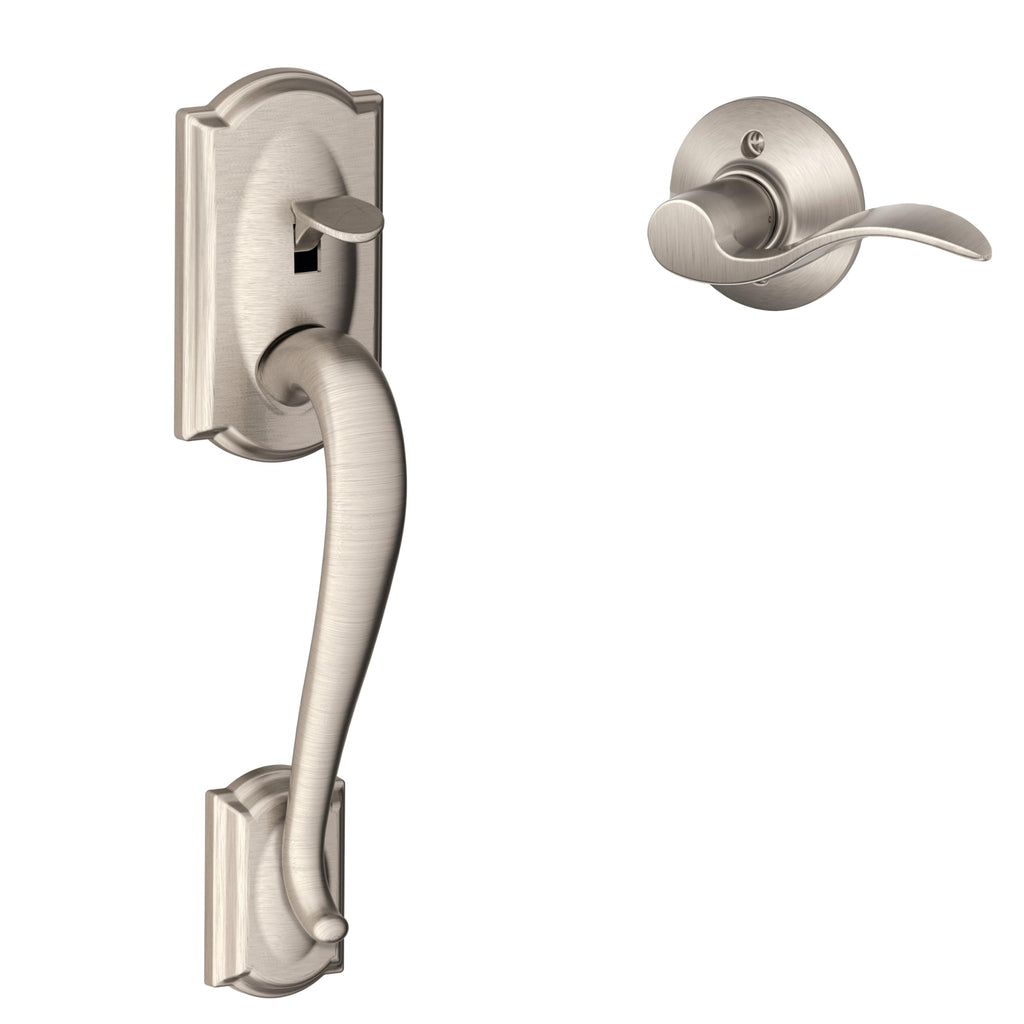 SCHLAGE Camelot Entry Handleset, Right Hand Accent Lever, Aged Bronze
