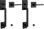 Kwikset San Clemente Front Entry Door Handle Set, No Lock, Matte Black
