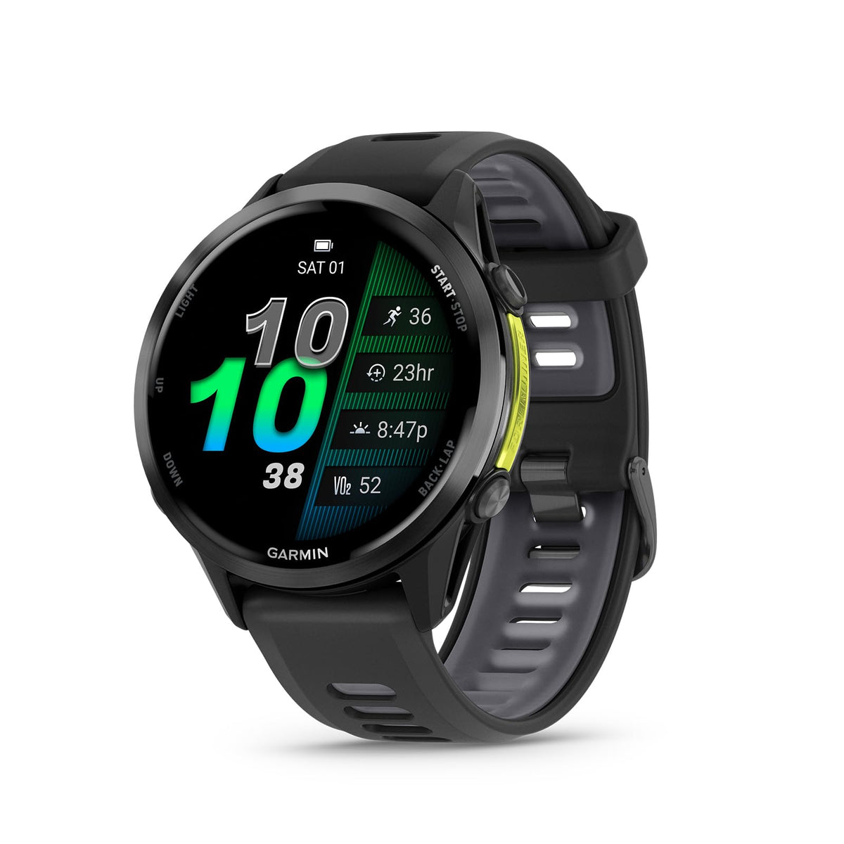 Garmin Forerunner® 970, 47mm, Carbon Gray DLC Titanium, Black/Whitestone