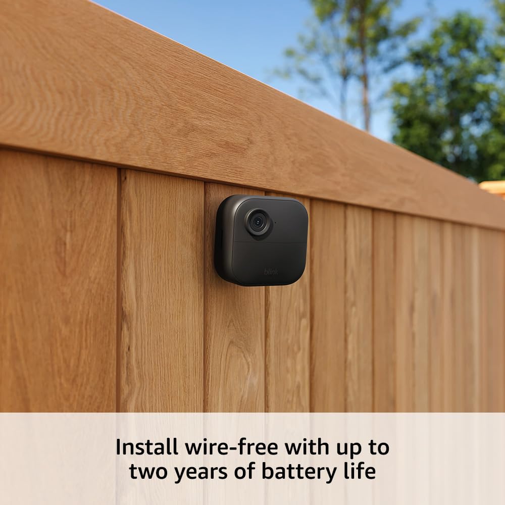 Blink Outdoor 4 – Wireless smart security camera, two-year battery, 1080p HD day and infrared night live view, two-way talk – 5 camera system