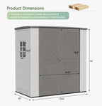 KINYING 6x4 FT Vertical Outdoor Storage Shed,Resin Clearance Outdoor Sheds with Floor,Garden Tool Shed for Lawn Mower/Bike Storage/Trash Cans/Pool Supplies,Lockable