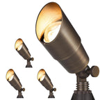Gardencoin Solid Brass Outdoor Landscape Spotlights, 12V Heavy Duty Low Voltage LED Spot Light Waterproof for Garden and Yard Up Lighting, Bronze Accent Lighting Fixture Without MR16 Bulb, 6 Pack