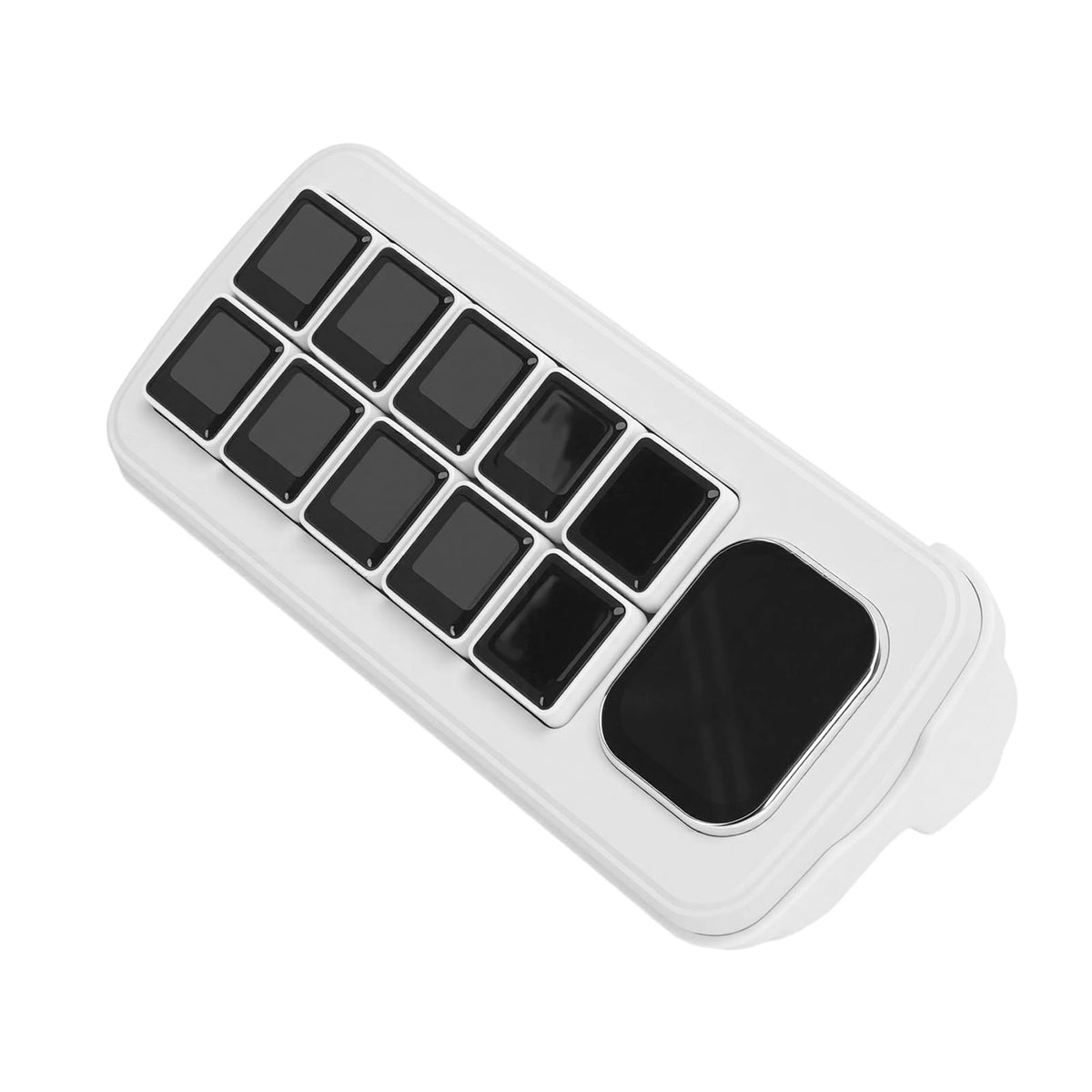 Multi Functional AI Voice Control Panel, 10 Mechanical LCD Macro Keys, 2.01in Secondary Screen for Smart Home Automation, Support AI Speech Recognition Interaction (White)