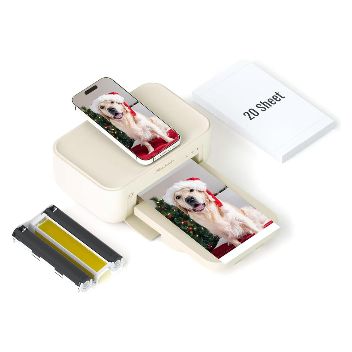 HPRT Photo Printer 4x6 with 108 Sheets Photo Paper & 2 Ribbons