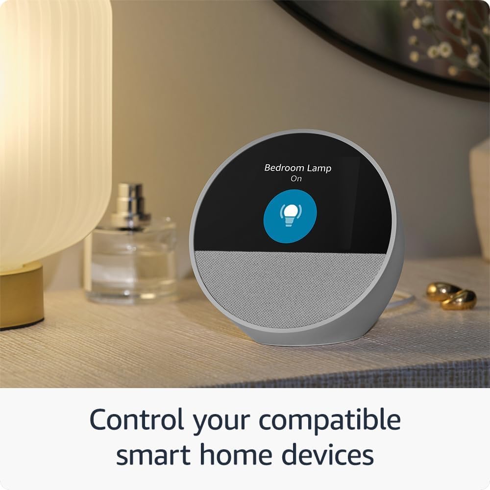 Echo Spot (newest model), Ocean Blue, bundle with Alexa Emergency Assist (annual auto-renewal subscription)