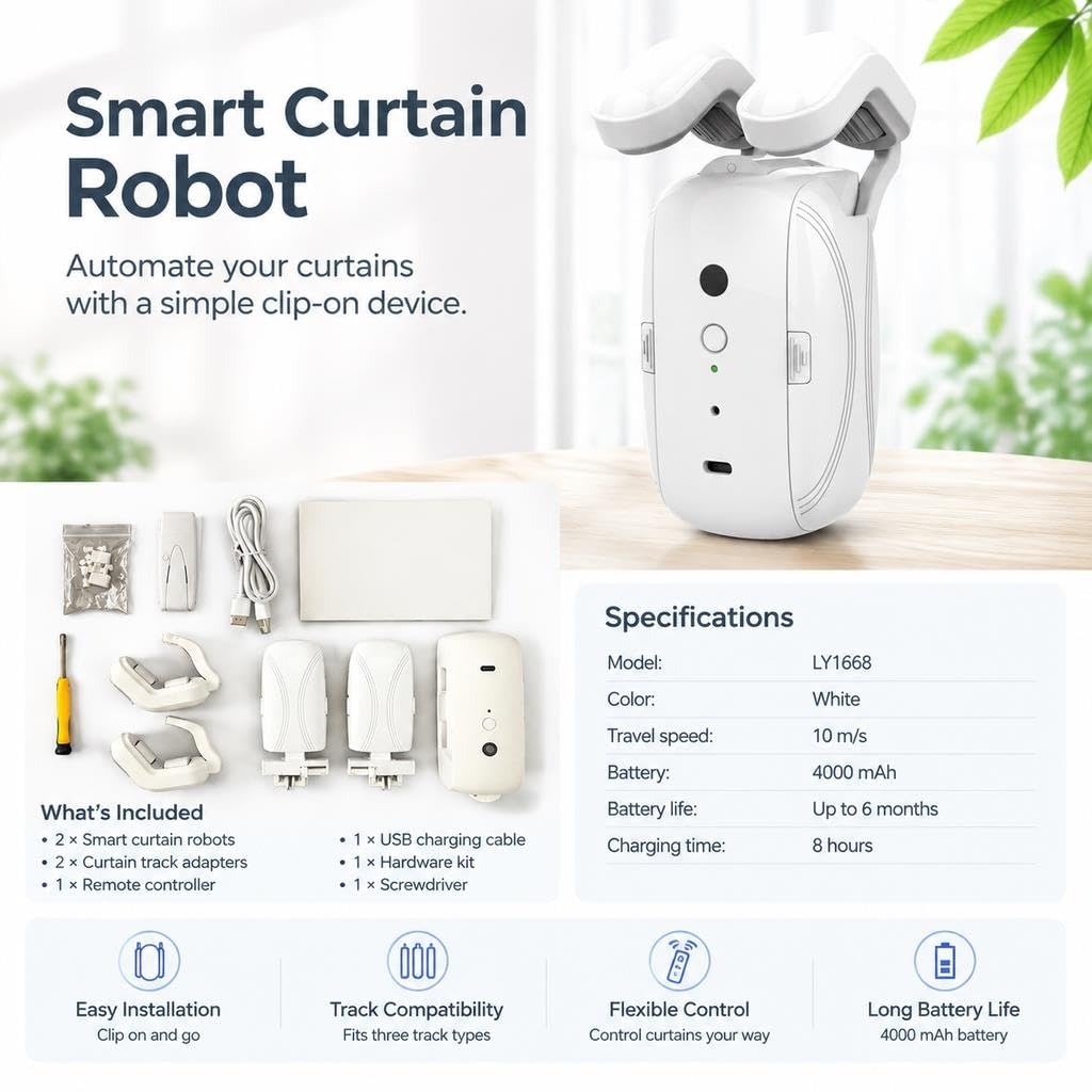 Smart Curtain Motor Slide-Out Remote Opener