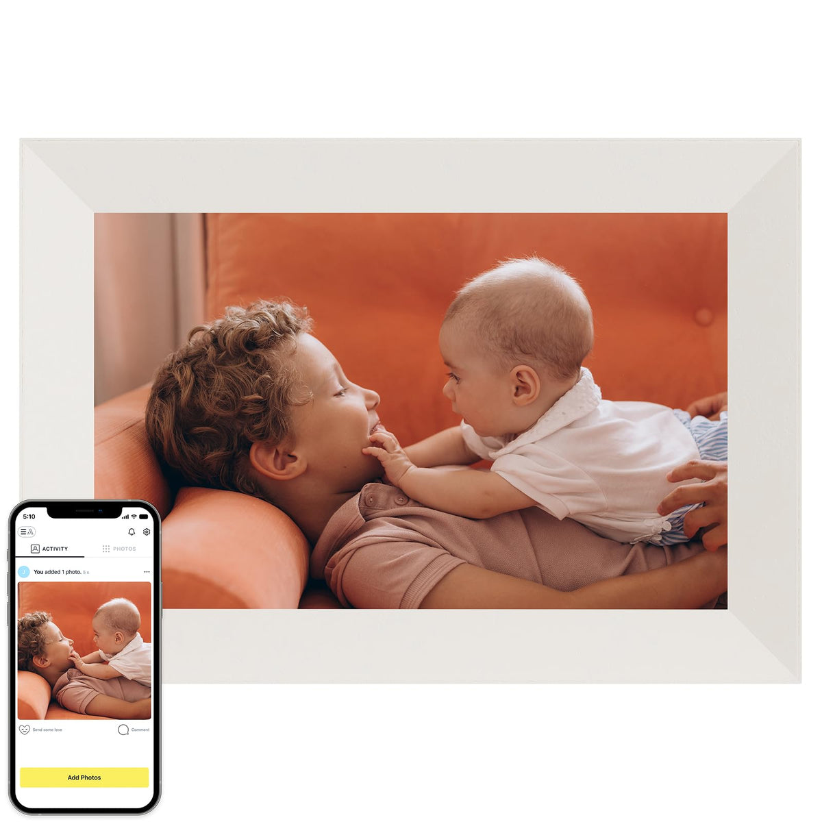 Aura Digital HD Picture Frame, Best Frame for Gifting, (10" - Carver Black)