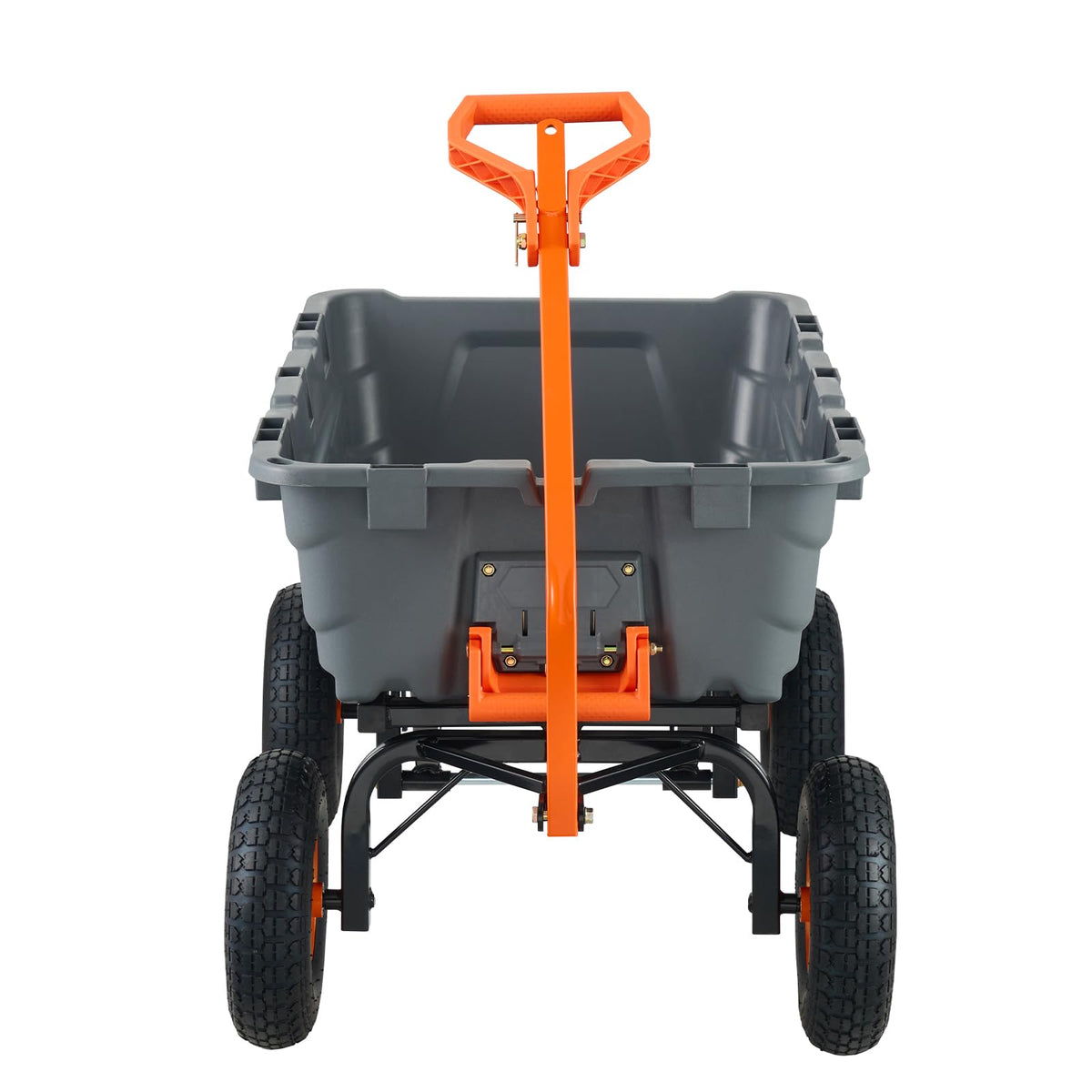 VEVOR 1500lbs Poly Garden Dump Cart Wheelbarrow Wagon with 2 in 1 Convertible Handle, Heavy Duty Yard Cart Wagon for with 13in All Terrain Wheels, Dump Trailer Tow Behind for Lawn Mower Tractor
