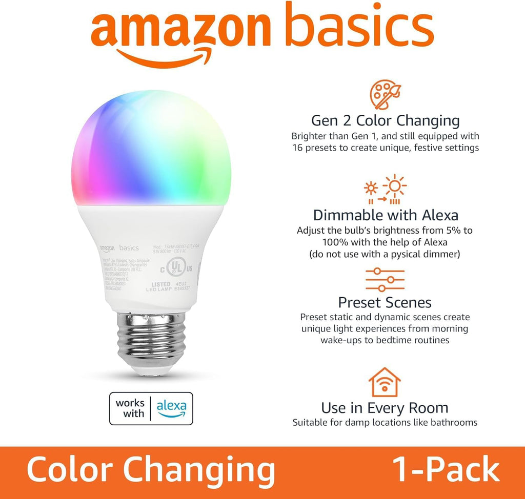 Echo Show 8 with Amazon Basics Smart Color Bulb