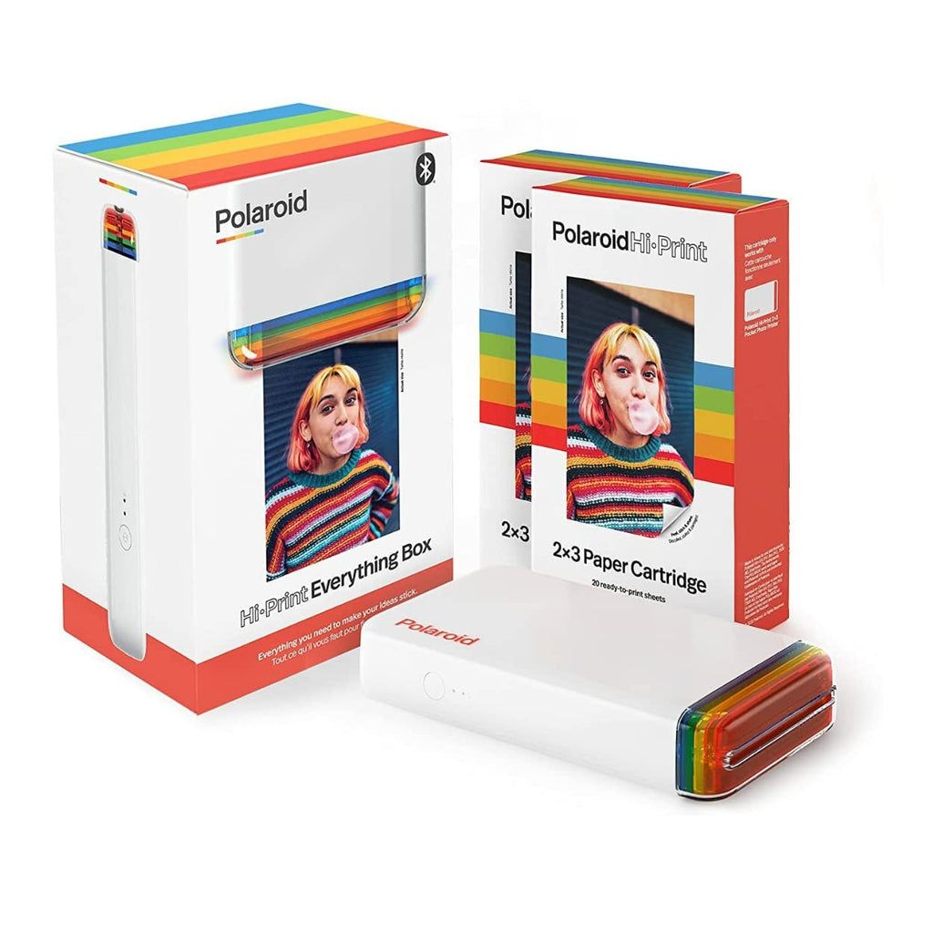 Polaroid Hi-Print + Paper Bundle - 2nd Generation Bluetooth Connected 2x3 Pocket Photo Dye-Sub Printer - White Printer + 40 Photos (6438)