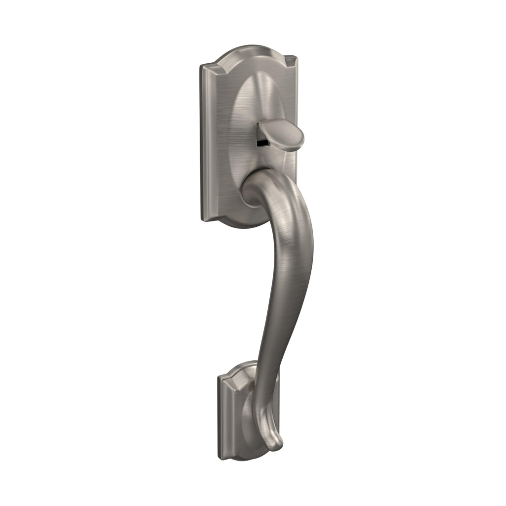 SCHLAGE Camelot Lower Half Entry Handleset, Georgian Knob, Satin Nickel