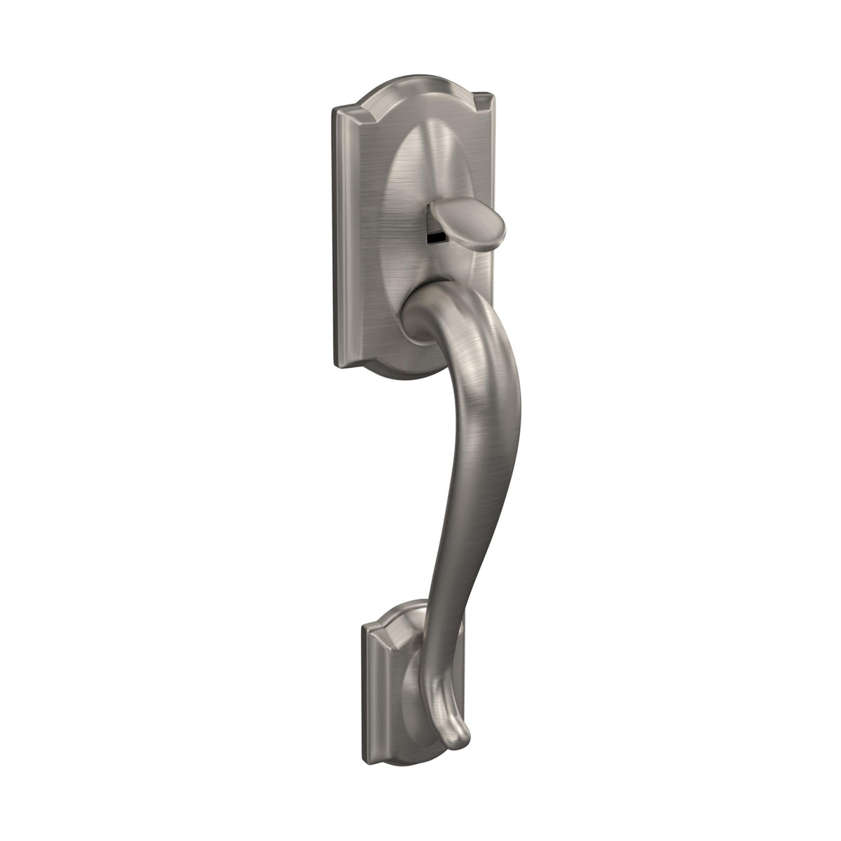 SCHLAGE Camelot Lower Half Entry Handleset, Georgian Knob, Satin Nickel