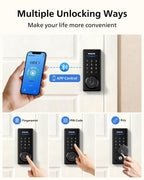 Philips Smart Lock Matter Over Thread, Fingerprint Door Lock, Touchscreen Keypad, Keyless Entry Door Lock with Remote App Control, Auto Lock, Compatible with Apple Home, Alexa and Google Home