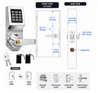Hicarer 1 Pack Commercial Keyless Door Lock with Keypad Lever, Silver