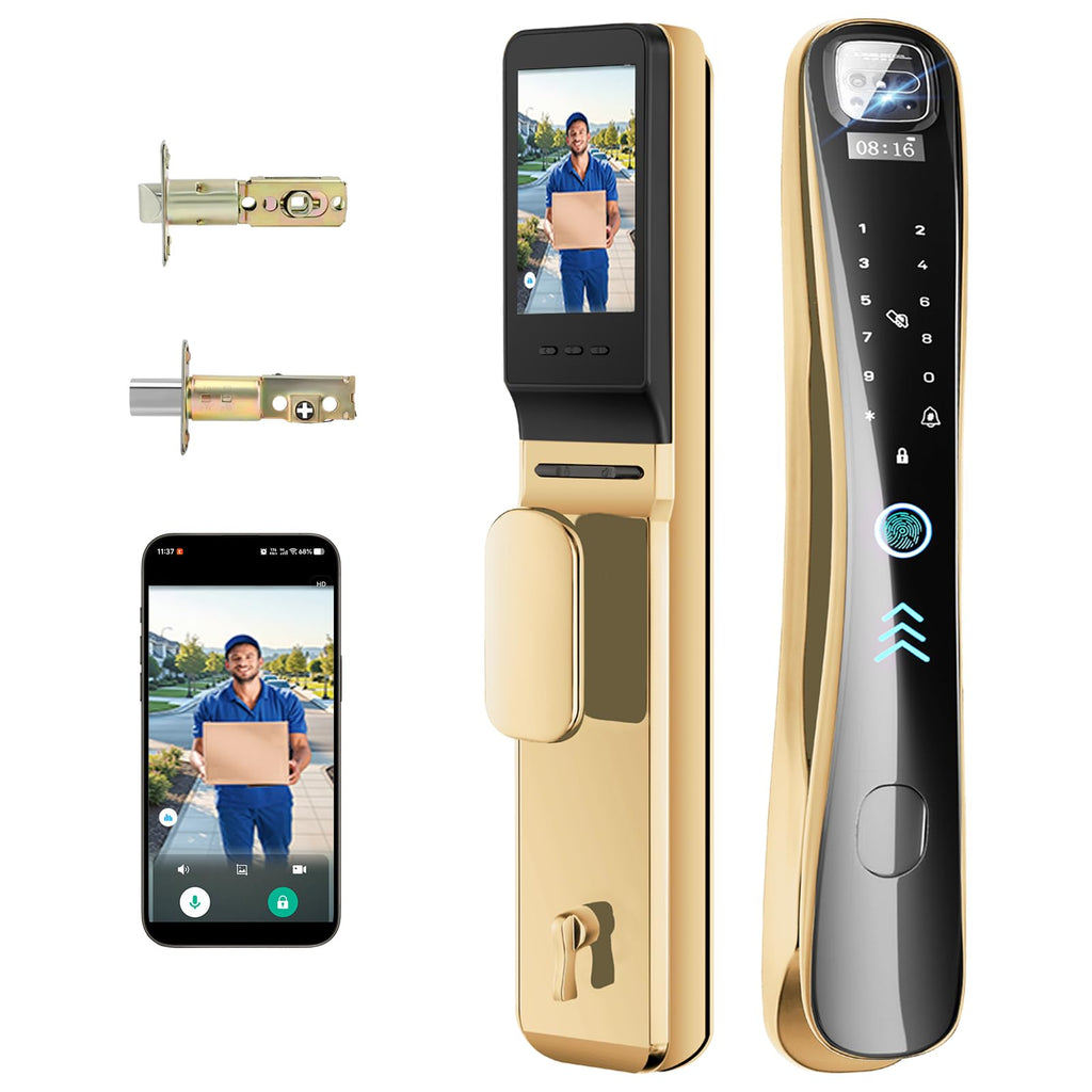 EIYSIE Video Smart Lock with Camera & Doorbell, 8-in-1 WiFi Keypad Deadbolt