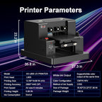 DXZ A3 UV Printer,Automatic L805 UV Flatbed Cylinder Printer with Varnish 100% Transfer Rate for Phone Case,Acrylic,Metal,Leather,Golf,Bottle,2-Year Ink Included